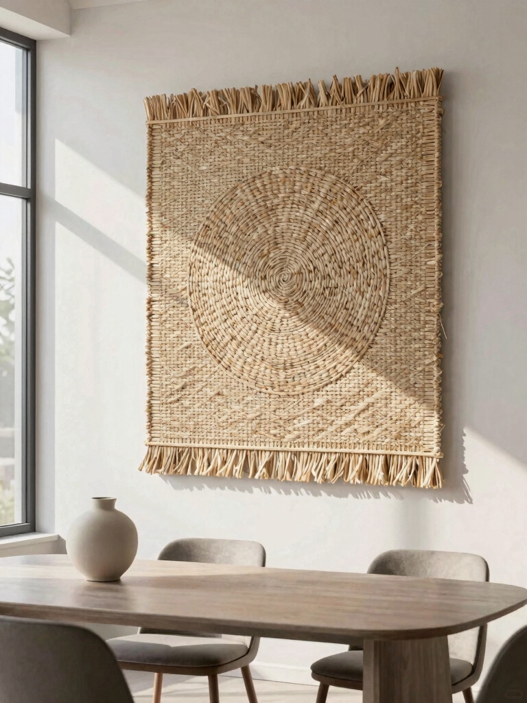 woven wall hangings enhance decor